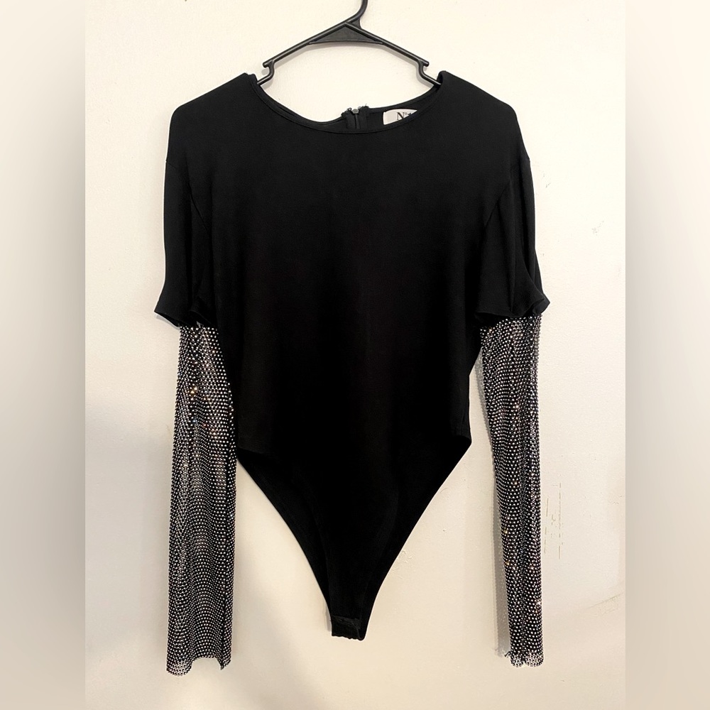 Netted long sleeve bodysuit